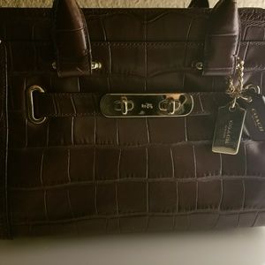 Coach Handbag Swagger 27 Embossed Leather